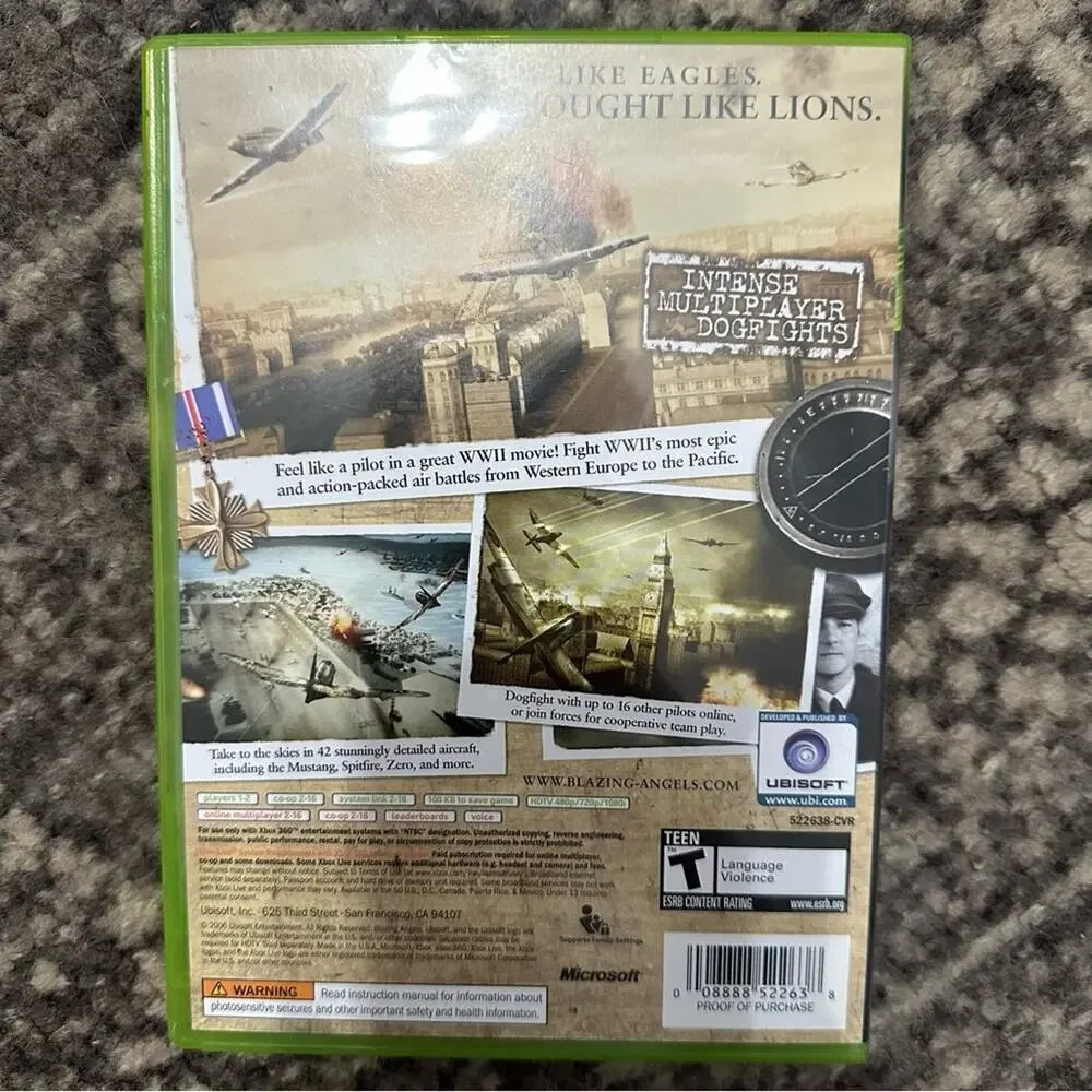 XBOX 360 Blazing Angels Squadrons of WWII Video Game - TESTED